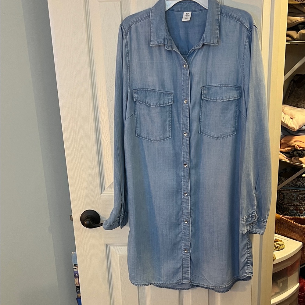 H&M Light Blue Denim Tunic; Size 8